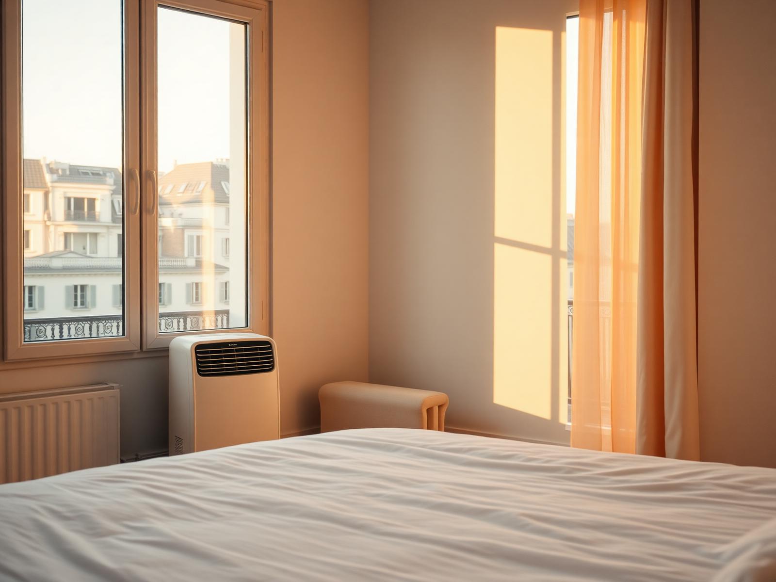 Chambre parisienne fraîche avec climatiseur mobile ClimExpress